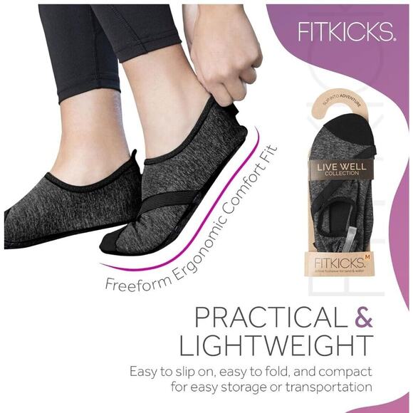 FITKICKS Live Well Active Lifestyle Footwear Heather Gray Minimalist LG 8.5-9.5 - Picture 5 of 10